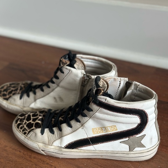 Golden Goose Leopard Print High-Top Sneakers - Picture 2 of 4
